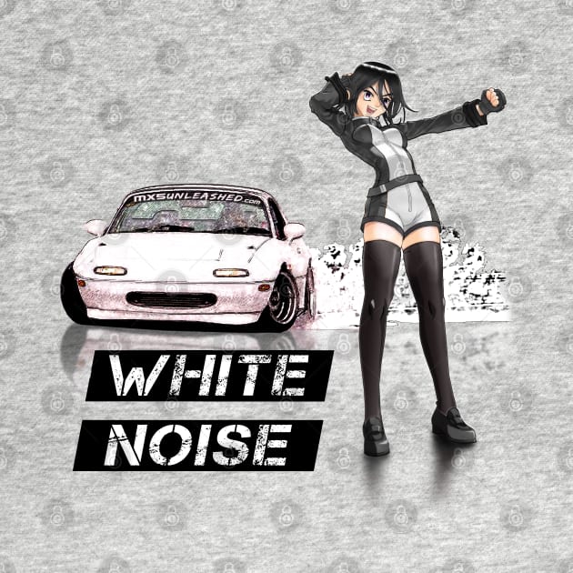 White Miata MX-5 with anime girl by CoolCarVideos